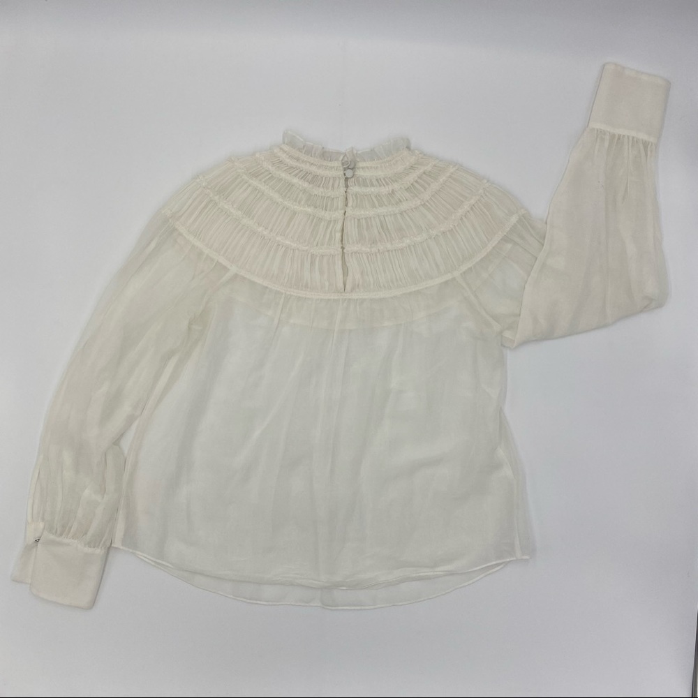 Rebecca Taylor cream/off-white blouse. Size small. Pre-loved.
